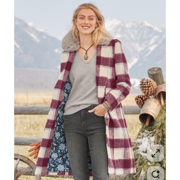 Sundance Plaid Palette Jacket Maroon NWT XS - Picture 15 of 15